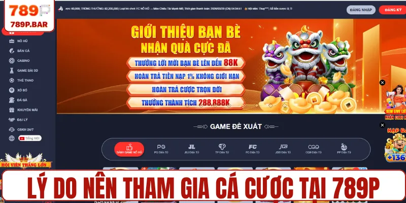 Lý do nên tham gia cá cược tại 789P